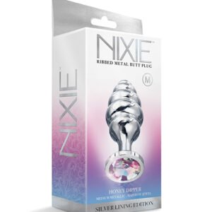 NIXIE HONEY DIPPER MEDIUM RIBBED STAINLESS STEEL PLUG