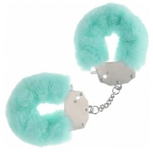OUCH! HEAVY DUTY FLUFFY HANDCUFFS - POWDER GREEN