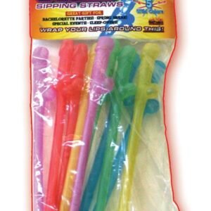 PARTY PECKER SIPPING STRAWS-10 PACK ASST.
