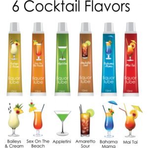 LIQUOR LUBE 10ML RESEALABLE TUBES 6 ASST FLAVORS 72PC DSP