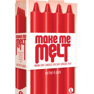 THE 9'S MAKE ME MELT SENSUAL WARM-DRIP CANDLES 4PK RED