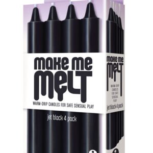 THE 9'S MAKE ME MELT SENSUAL WARM-DRIP CANDLES 4PK BLACK