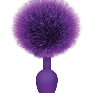 THE 9'S COTTONTAILS SILICONE BUNNY TAIL BUTT PLUG PURPLE