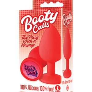THE 9'S BOOTY CALL SILICONE BUTT PLUG RED FUCK YEAH