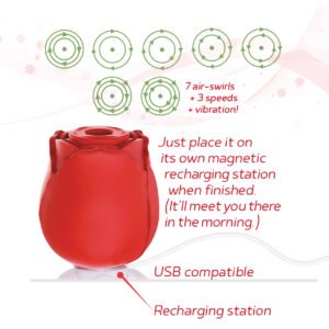 WILD ROSE RECHARGEABLE SILICONE SUCTION VIBRATOR