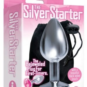9'S SILVER STARTER BEJEWELED STAINLESS STEEL PLUG