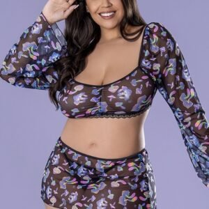 HAZY DAYZ CROP TOP SKIRT & G STRING MUSHROOM 2XL