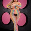 LAPDANCE RAINBOW CROP TOP & PANTS SET Q/S