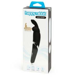 HAPPY RABBIT RECHARGEABLE WAND VIBRATOR BLACK