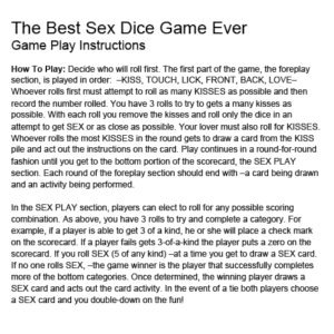 THE BEST SEX DICE GAME EVER