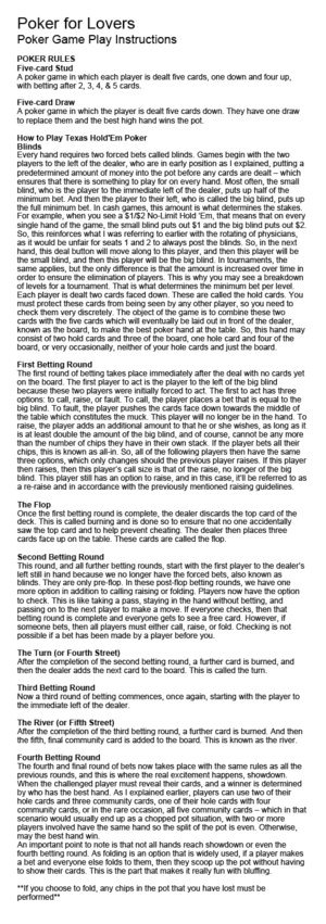 Microsoft Word - PokerforLoversGamePlay.docx