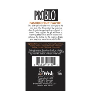 PROBLO ORAL PLEASURE GEL PASSION FRUIT 1.5 OZ