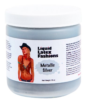LLF010996metallicsilverliquidlatexbodypaint16oz