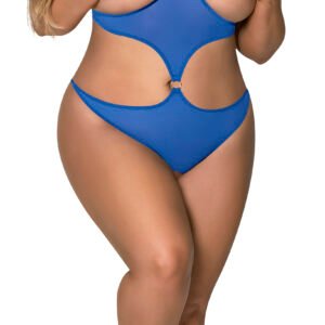 SASSY CUPLESS & CROTCHLESS TEDDY COBALT 2XL