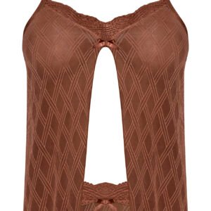 (WD)CARAMEL KISS BABYDOLL & TH SET CARAMEL L/XL