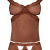 (WD)CARAMEL KISS CAMI & SPLIT CROTCH BOY SHORT CARAMEL S/M