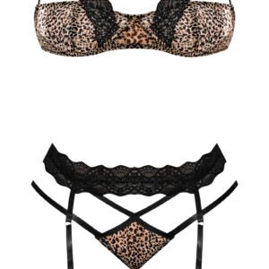 (WD)PURRFECT BRA & GARTER PANT LEOPARD 2XL