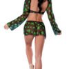 HAZY DAYZ CROP TOP SKIRT & G STRING POT LEAF L/XL