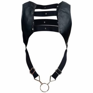 MALE BASICS DNGEON CROPTOP COCKRING HARNESS BLACK O/S