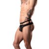 LUCIFER CUTOUT THONG BLACK S/M