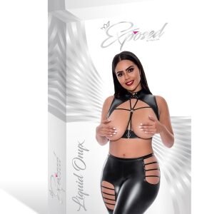 LIQUID ONYX OPEN VEST & LEGGINGS BLACK S/M