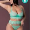 CARIBBEAN CRUSH LONGLINE BRA & PANTY AQUA 2XL