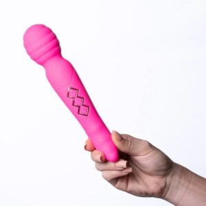 ZOE RECHARGEABLE DUAL VIBRATING WAND HOT PINK