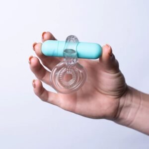 JAYDEN RECHARGEABLE VIBRATING COCK RING CLEAR SLEEVE