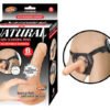 NATURAL REALSKIN SQUIRTING PENIS W/ ADJUSTABLE HARNESS 6IN FLESH