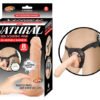 NATURAL REALSKIN SQUIRTING PENIS W/ ADJUSTABLE HARNESS 8IN FLESH