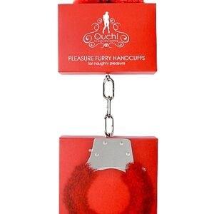 PLEASURE HANDCUFFS FURRY RED