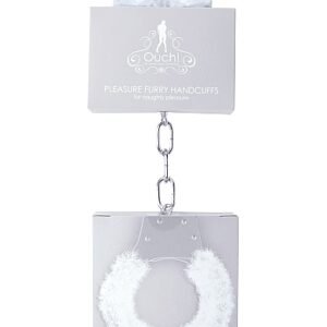 PLEASURE HANDCUFFS FURRY WHITE