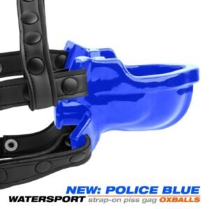 (WD) WATERSPORT STRAP-ON GAG POLICE BLUE (NET)