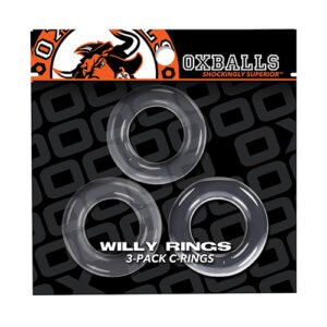 WILLY RINGS 3 PK COCKRINGS WHITE (NET)