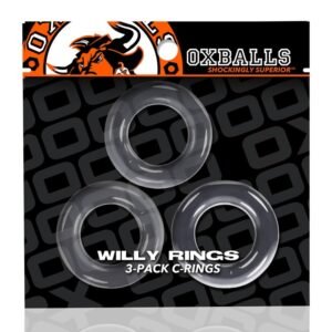 WILLY RINGS 3 PK COCKRINGS CLEAR (NET)