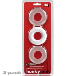 HUNKYJUNK HUJ C-RING 3PK WHITE ICE & CLEAR (NET)