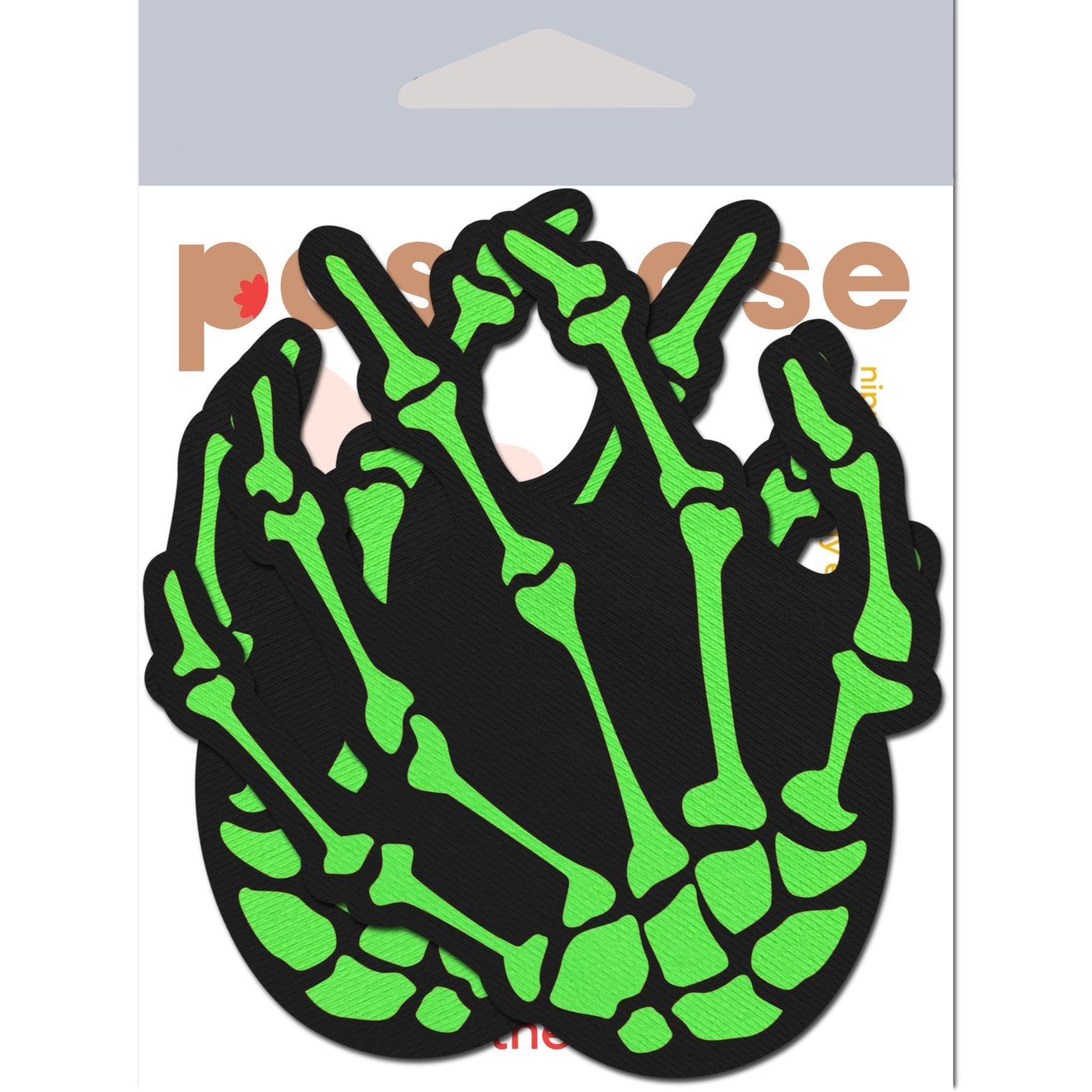 PASSKHNGR5greenskeletonhandspastiespkgnew