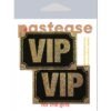 PASTEASE VIP GOLD GLITTER ON LIQUID BLACK NIPPLE PASTIES