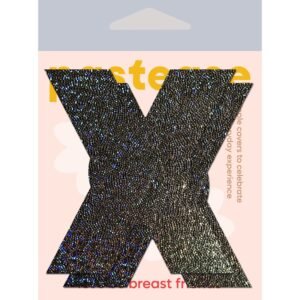 PASTEASE X BLACK GLITTER NIPPLE PASTIES