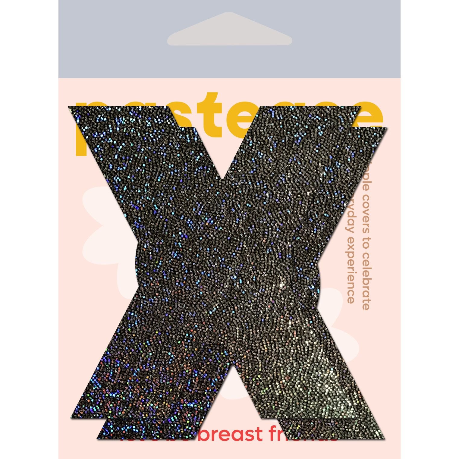 PASXGLTBKxshapedpastiesblackglitterpkgnew
