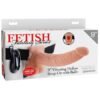 FETISH FANTASY 9 VIBRATING HOLLOW STRAP ON W/BALLS FLESH "