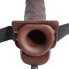 FETISH FANTASY 9 IN HOLLOW SQUIRTING STRAP-ON W/ BALLS BROWN