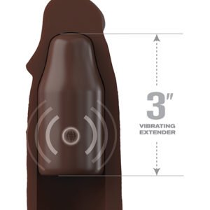 FANTASY X-TENSIONS ELITE 9IN SLEEVE W/ VIBRATING PLUG BROWN