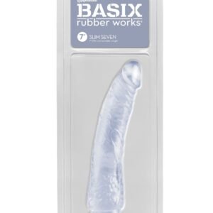 BASIX RUBBER WORKS SLIM DONG 7IN CLEAR W/ SUCTION CUP