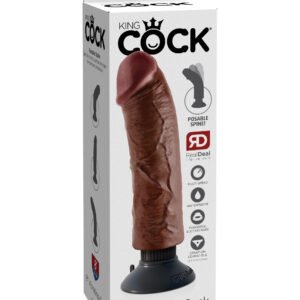 KING COCK 8 IN COCK BROWN VIBRATING
