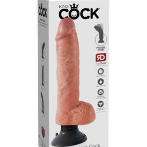 KING COCK 10 IN COCK W/BALLS FLESH VIBRATING