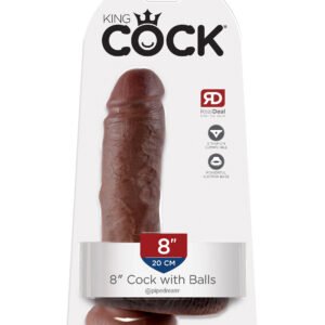 KING COCK 8 IN COCK W/BALLS BROWN