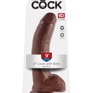 KING COCK 9 IN COCK W/BALLS BROWN