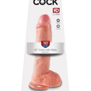 KING COCK 10 IN COCK W/BALLS FLESH