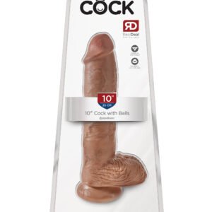 KING COCK 10 IN COCK W/BALLS TAN